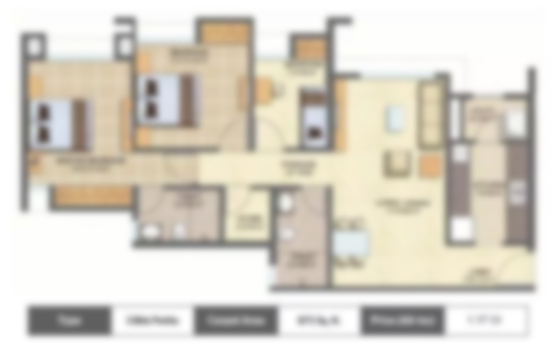 Hubtown Rising City 3bhk flat